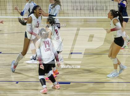 Thumbnail 3 in Hebron Christian vs. Lovett (GHSA Private State Volleyball Final) photogallery.