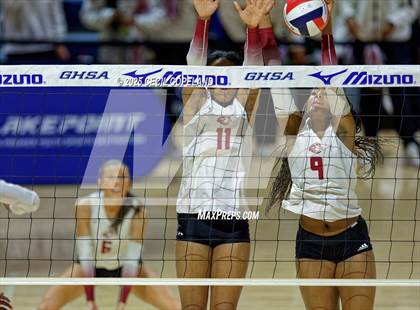 Thumbnail 3 in Hebron Christian vs. Lovett (GHSA Private State Volleyball Final) photogallery.