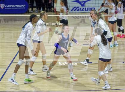 Thumbnail 3 in Hebron Christian vs. Lovett (GHSA Private State Volleyball Final) photogallery.