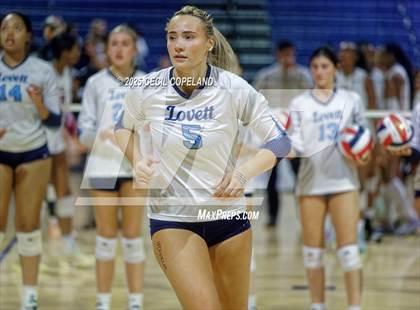 Thumbnail 2 in Hebron Christian vs. Lovett (GHSA Private State Volleyball Final) photogallery.