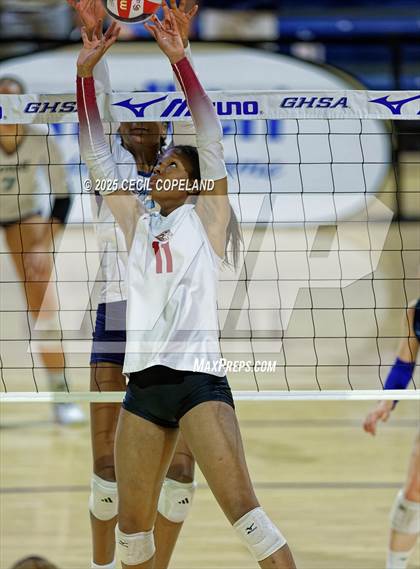Thumbnail 3 in Hebron Christian vs. Lovett (GHSA Private State Volleyball Final) photogallery.