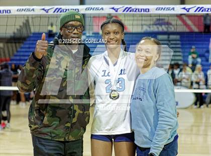 Thumbnail 2 in Hebron Christian vs. Lovett (GHSA Private State Volleyball Final) photogallery.