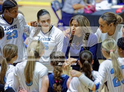 Thumbnail 3 in Hebron Christian vs. Lovett (GHSA Private State Volleyball Final) photogallery.