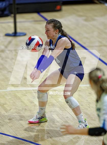 Thumbnail 2 in Hebron Christian vs. Lovett (GHSA Private State Volleyball Final) photogallery.