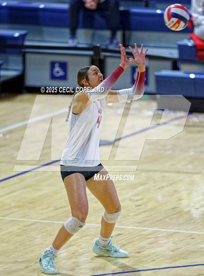 Thumbnail 1 in Hebron Christian vs. Lovett (GHSA Private State Volleyball Final) photogallery.
