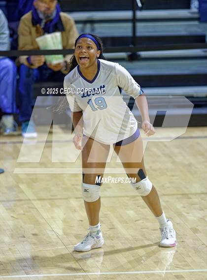 Thumbnail 3 in Hebron Christian vs. Lovett (GHSA Private State Volleyball Final) photogallery.