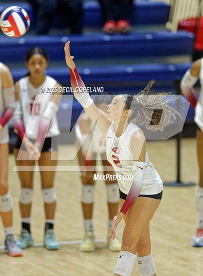 Thumbnail 2 in Hebron Christian vs. Lovett (GHSA Private State Volleyball Final) photogallery.