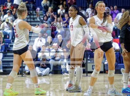 Thumbnail 1 in Hebron Christian vs. Lovett (GHSA Private State Volleyball Final) photogallery.