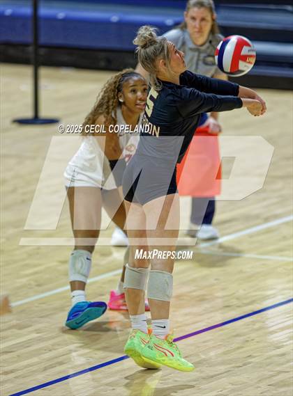 Thumbnail 1 in Hebron Christian vs. Lovett (GHSA Private State Volleyball Final) photogallery.