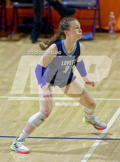 Thumbnail 3 in Hebron Christian vs. Lovett (GHSA Private State Volleyball Final) photogallery.