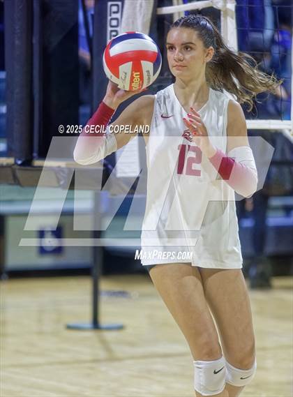 Thumbnail 3 in Hebron Christian vs. Lovett (GHSA Private State Volleyball Final) photogallery.