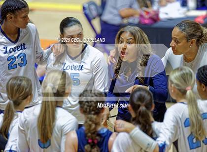 Thumbnail 1 in Hebron Christian vs. Lovett (GHSA Private State Volleyball Final) photogallery.
