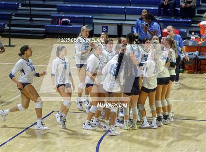 Thumbnail 3 in Hebron Christian vs. Lovett (GHSA Private State Volleyball Final) photogallery.