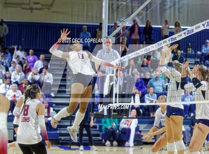 Thumbnail 3 in Hebron Christian vs. Lovett (GHSA Private State Volleyball Final) photogallery.