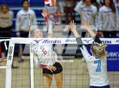 Thumbnail 3 in Hebron Christian vs. Lovett (GHSA Private State Volleyball Final) photogallery.