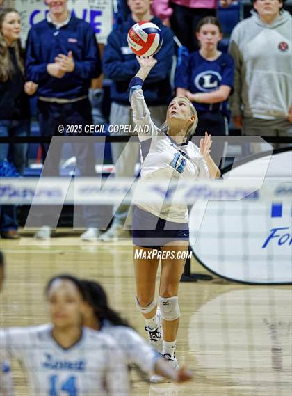 Thumbnail 2 in Hebron Christian vs. Lovett (GHSA Private State Volleyball Final) photogallery.
