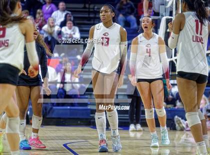 Thumbnail 1 in Hebron Christian vs. Lovett (GHSA Private State Volleyball Final) photogallery.