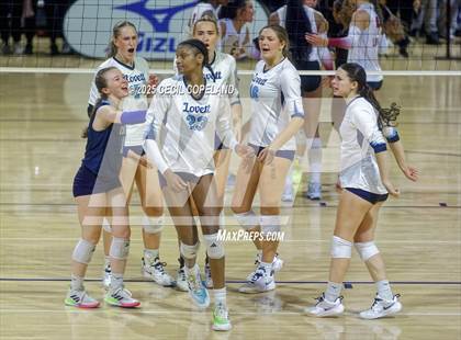 Thumbnail 3 in Hebron Christian vs. Lovett (GHSA Private State Volleyball Final) photogallery.