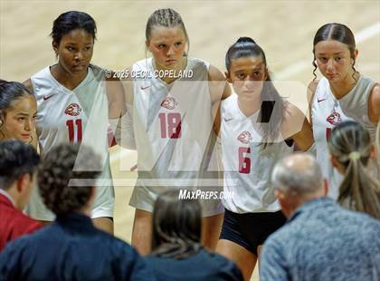 Thumbnail 2 in Hebron Christian vs. Lovett (GHSA Private State Volleyball Final) photogallery.