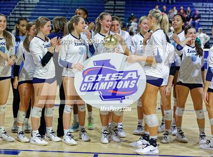 Thumbnail 2 in Hebron Christian vs. Lovett (GHSA Private State Volleyball Final) photogallery.