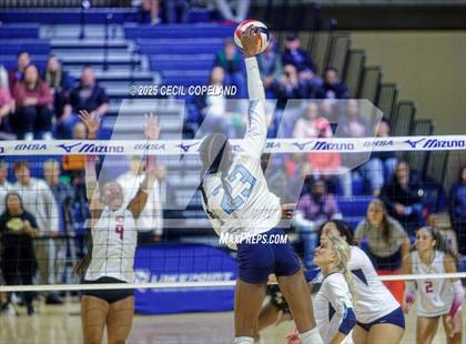 Thumbnail 2 in Hebron Christian vs. Lovett (GHSA Private State Volleyball Final) photogallery.