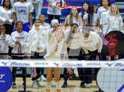 Thumbnail 3 in Hebron Christian vs. Lovett (GHSA Private State Volleyball Final) photogallery.