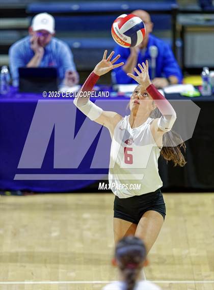 Thumbnail 1 in Hebron Christian vs. Lovett (GHSA Private State Volleyball Final) photogallery.