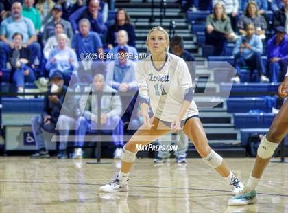 Thumbnail 3 in Hebron Christian vs. Lovett (GHSA Private State Volleyball Final) photogallery.