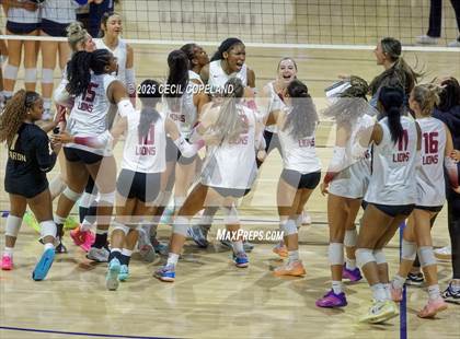 Thumbnail 2 in Hebron Christian vs. Lovett (GHSA Private State Volleyball Final) photogallery.