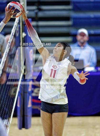 Thumbnail 3 in Hebron Christian vs. Lovett (GHSA Private State Volleyball Final) photogallery.