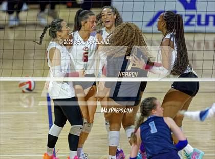 Thumbnail 2 in Hebron Christian vs. Lovett (GHSA Private State Volleyball Final) photogallery.