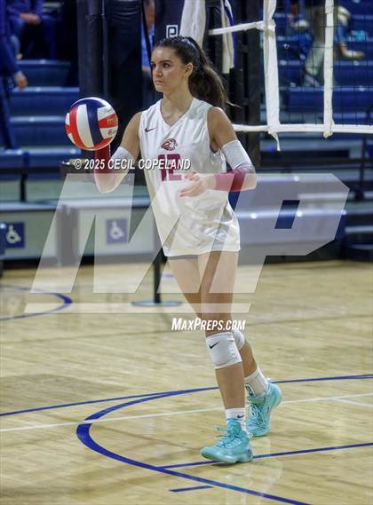 Thumbnail 3 in Hebron Christian vs. Lovett (GHSA Private State Volleyball Final) photogallery.
