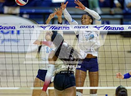 Thumbnail 2 in Hebron Christian vs. Lovett (GHSA Private State Volleyball Final) photogallery.