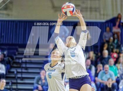 Thumbnail 3 in Hebron Christian vs. Lovett (GHSA Private State Volleyball Final) photogallery.