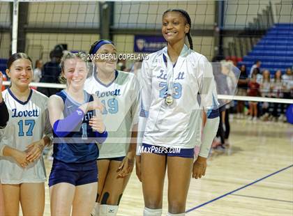 Thumbnail 1 in Hebron Christian vs. Lovett (GHSA Private State Volleyball Final) photogallery.