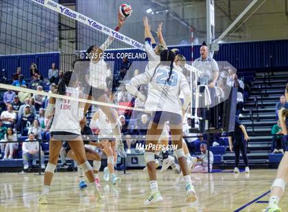 Thumbnail 1 in Hebron Christian vs. Lovett (GHSA Private State Volleyball Final) photogallery.