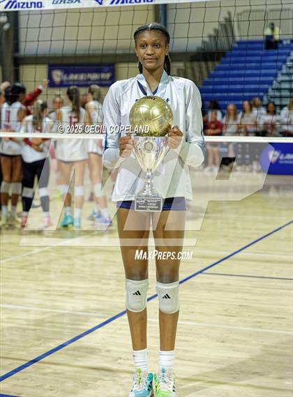 Thumbnail 1 in Hebron Christian vs. Lovett (GHSA Private State Volleyball Final) photogallery.