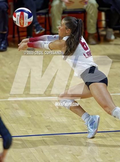 Thumbnail 1 in Hebron Christian vs. Lovett (GHSA Private State Volleyball Final) photogallery.