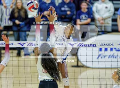 Thumbnail 2 in Hebron Christian vs. Lovett (GHSA Private State Volleyball Final) photogallery.