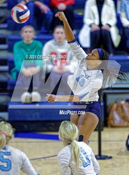 Thumbnail 2 in Hebron Christian vs. Lovett (GHSA Private State Volleyball Final) photogallery.