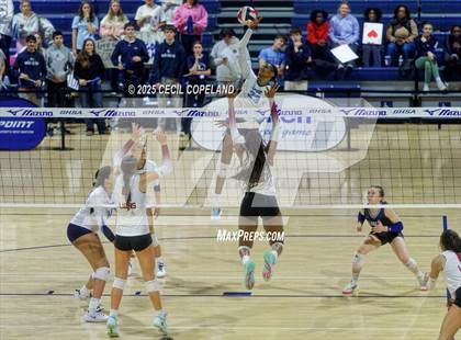 Thumbnail 1 in Hebron Christian vs. Lovett (GHSA Private State Volleyball Final) photogallery.