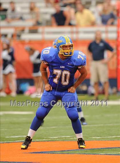 Thumbnail 1 in Cobleskill-Richmondville vs. Alden (Syracuse Kickoff Classic) photogallery.