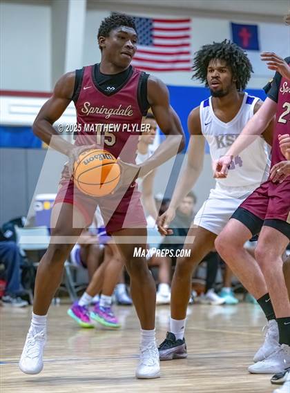 Thumbnail 2 in Springdale Prep vs. Kid Star Rising Christian Academy (Veterans Showcase 2025) photogallery.