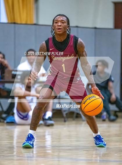 Thumbnail 2 in Springdale Prep vs. Kid Star Rising Christian Academy (Veterans Showcase 2025) photogallery.