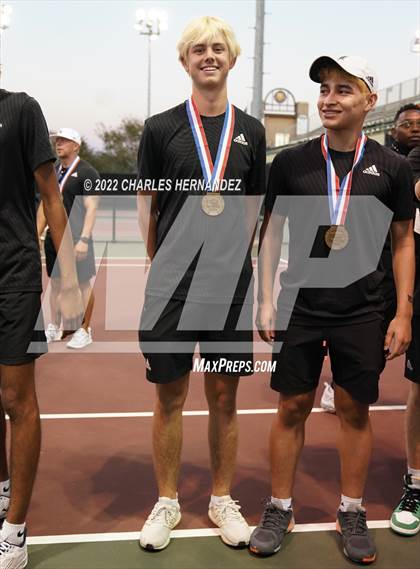 Thumbnail 2 in Southlake Carroll vs Round Rock Westwood (UIL 6A Team Tennis Semifinal) photogallery.