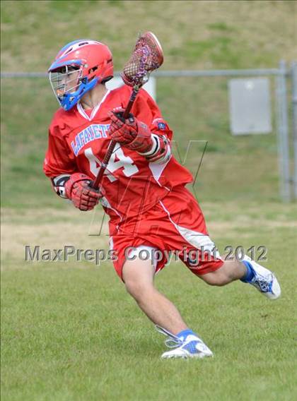 Thumbnail 3 in Sumner Spartans [Hendersonville/Beech/Hyde/Station Camp/Aaron Academy]  vs Lafayette (Knoxville Lacrosse Festival) photogallery.