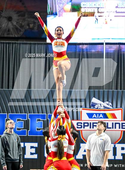 Thumbnail 2 in Seton Catholic - Stunt Game Day Championships (AIA Division IV) photogallery.