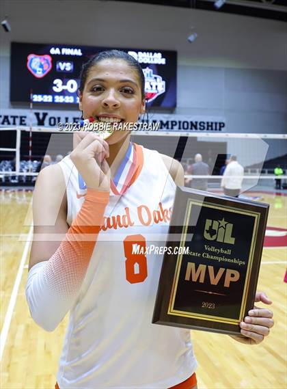 Thumbnail 1 in Grand Oaks vs. Cinco Ranch (UIL 6A Volleyball Final Medal Ceremony) photogallery.