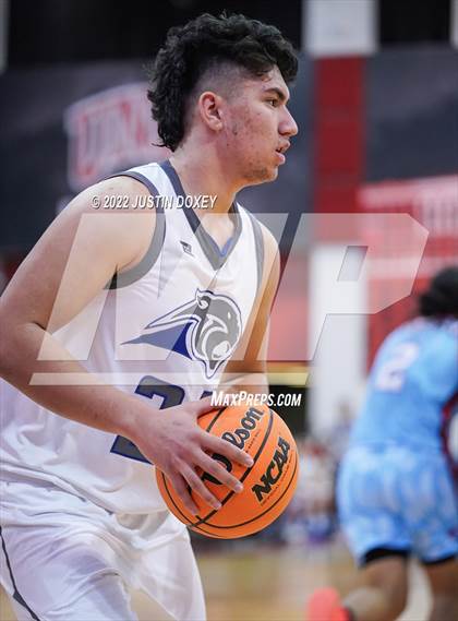 Thumbnail 1 in Pahranagat Valley vs. Owyhee (NIAA Class 1A State Boys Quarterfinal) photogallery.