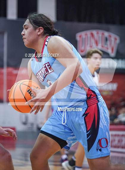 Thumbnail 3 in Pahranagat Valley vs. Owyhee (NIAA Class 1A State Boys Quarterfinal) photogallery.